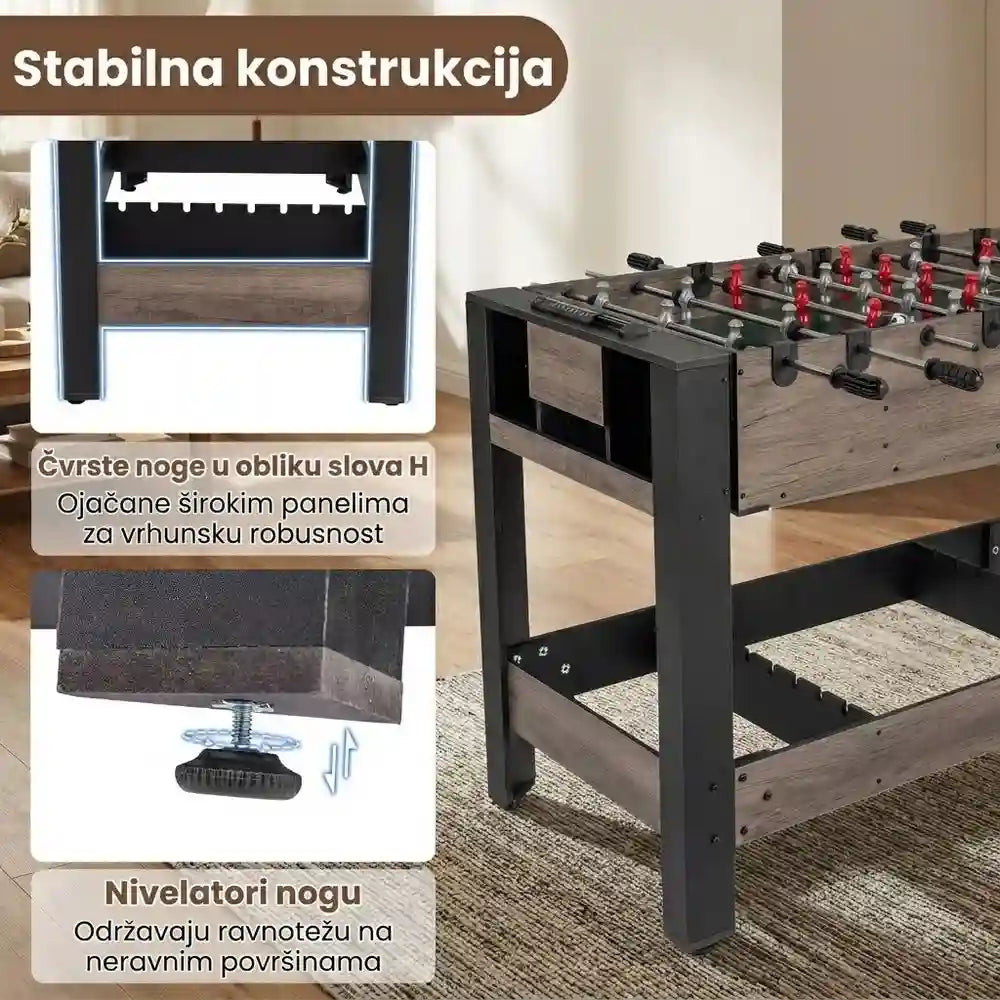 Sportivo 3u1 multifunkcionalni sto za stoni fudbal 125 cm