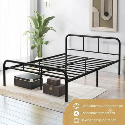 Domaro Metalni Krevet sa Uzglavljem 140x190 cm