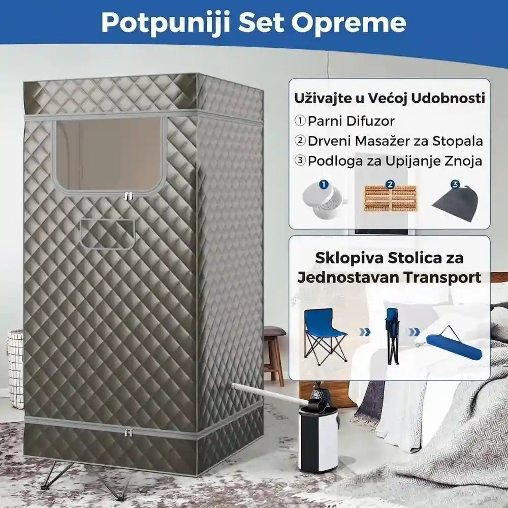 Prenosiva Parna Sauna za 1 Osobu sa Masažerom