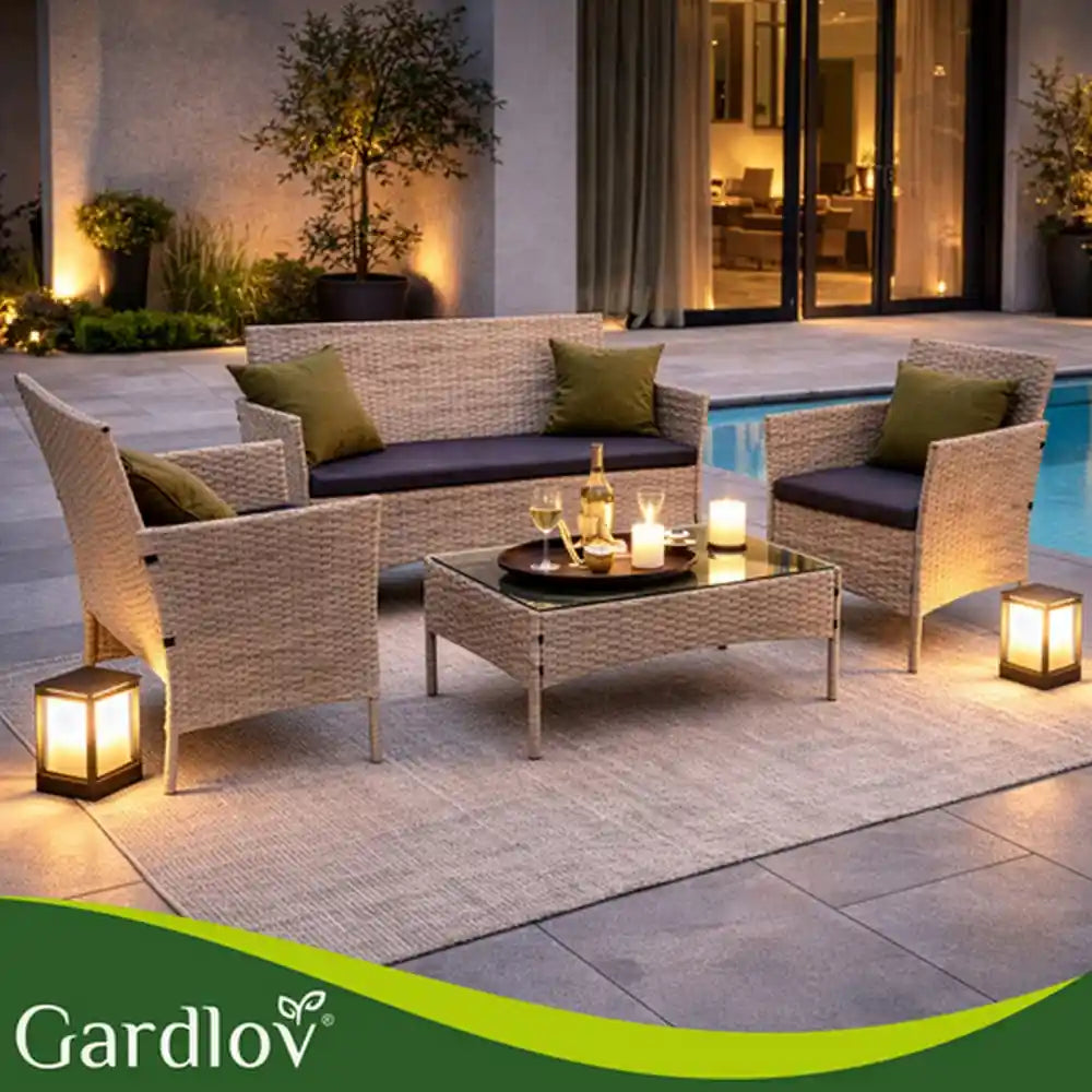 Gardlov baštenski set – dvosed, 2 fotelje i sto Bež