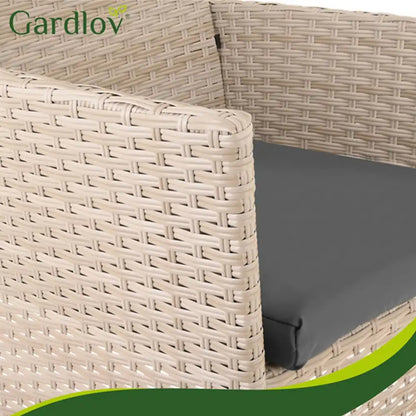 Gardlov baštenski set – dvosed, 2 fotelje i sto Bež