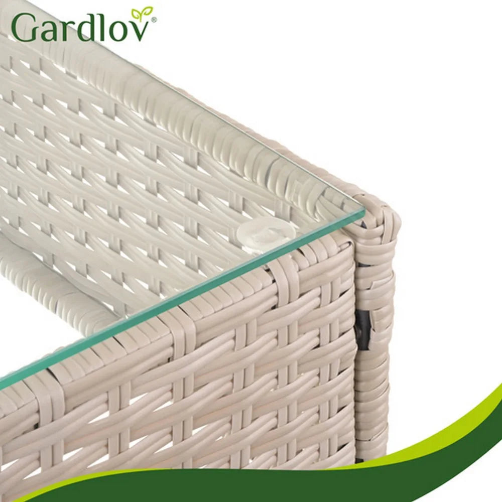 Gardlov baštenski set – dvosed, 2 fotelje i sto Bež