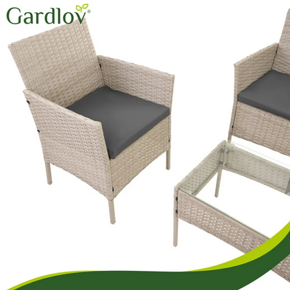 Gardlov baštenski set – dvosed, 2 fotelje i sto Bež