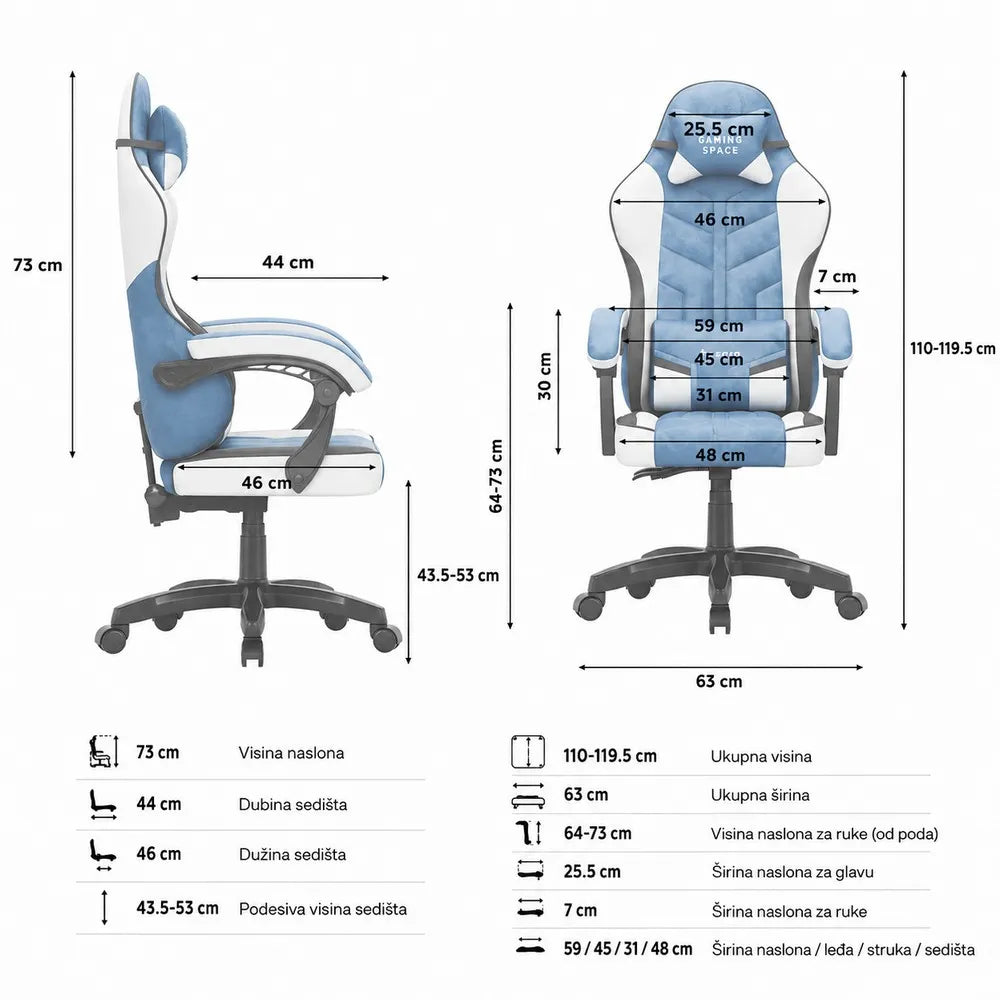 Huzaro Force 2.7 Plava Gaming stolica