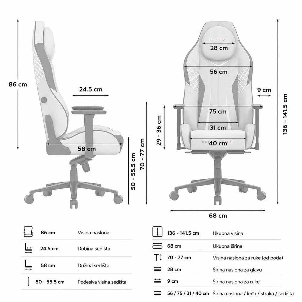 Huzaro Force 8.3 Siva Gaming stolica