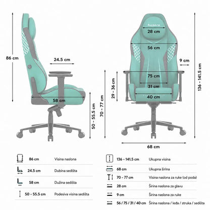 Huzaro Force 8.3 Zelena Gaming stolica