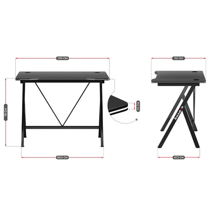 Huzaro Hero 1.4 Crni Gaming sto 100x50x75 cm