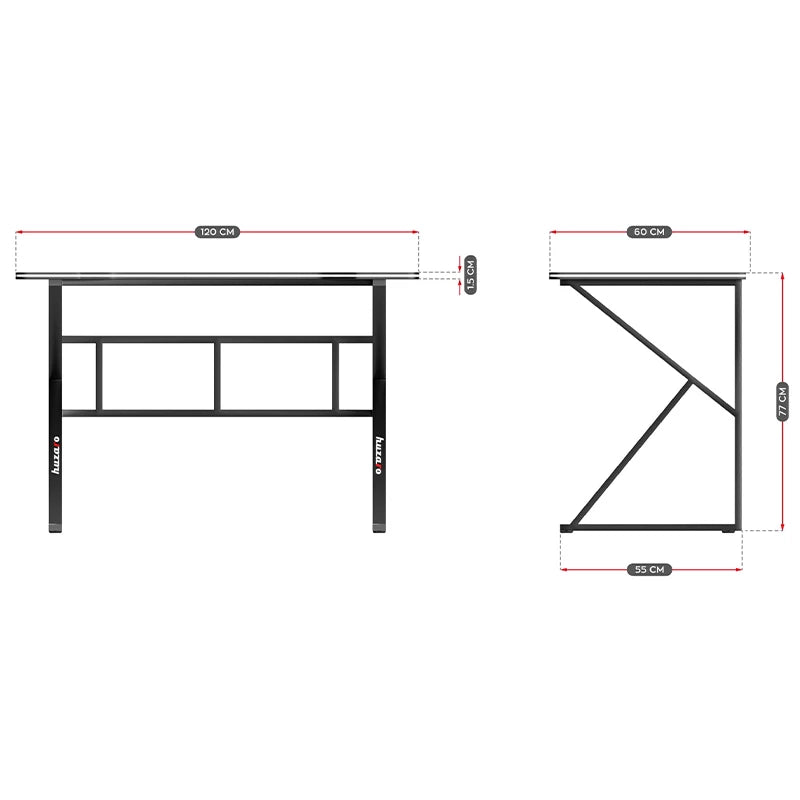 Huzaro Hero 1.6 Crni Gaming sto 120x60x75 cm