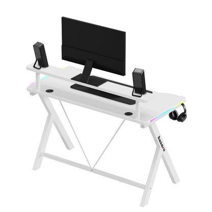 Huzaro Hero 1.9 Beli RGB Gaming sto 120x60 cm