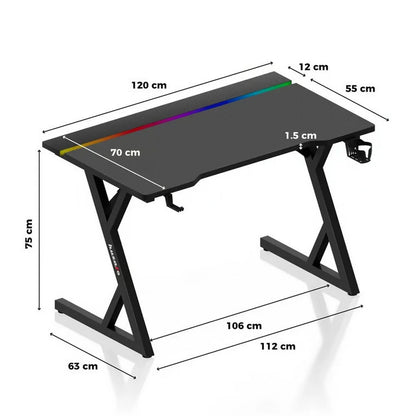 Huzaro Hero 2.4 Crni RGB Gaming sto