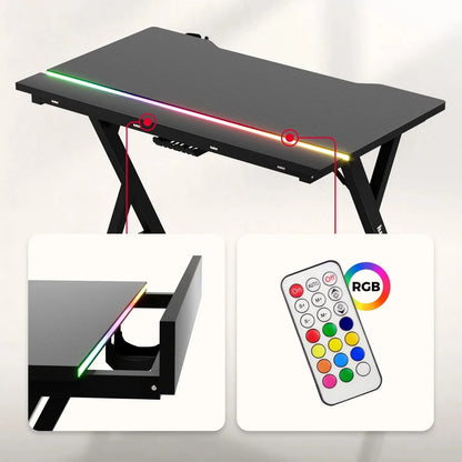 Huzaro Hero 2.4 Crni RGB Gaming sto
