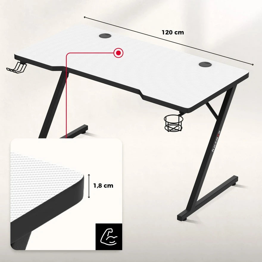 Huzaro Hero 2.5 Beli Gaming sto 120x60x75 cm
