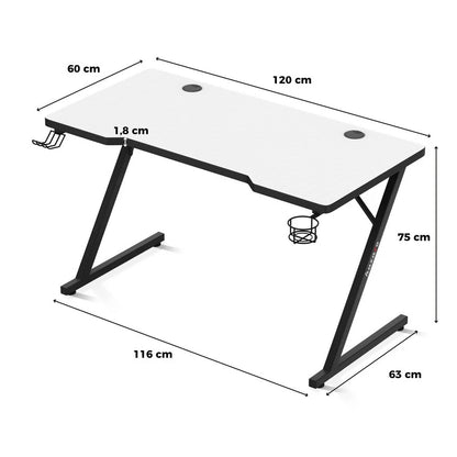 Huzaro Hero 2.5 Beli Gaming sto 120x60x75 cm