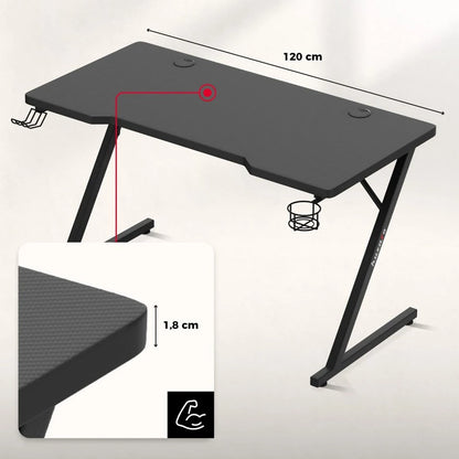 Huzaro Hero 2.5 Crni Gaming sto 120x60x75 cm