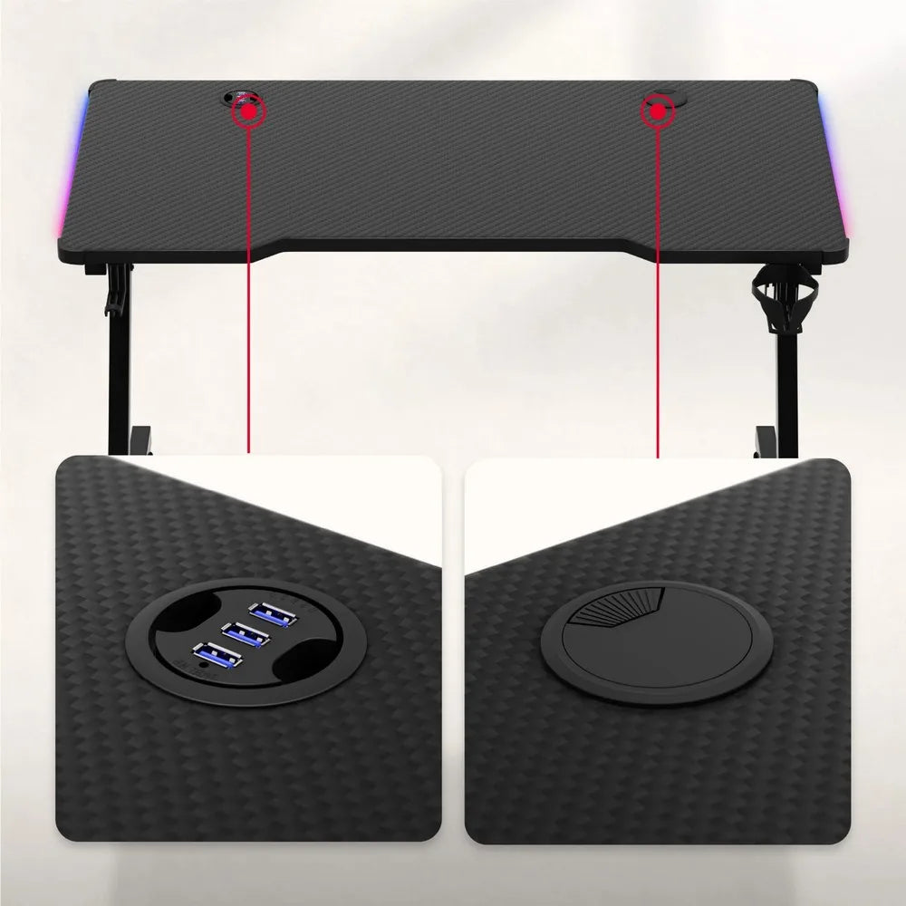 Huzaro Hero 2.5 Crni RGB Gaming sto 120x60x75 cm