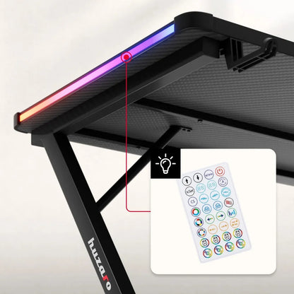 Huzaro Hero 2.5 Crni RGB Gaming sto 120x60x75 cm