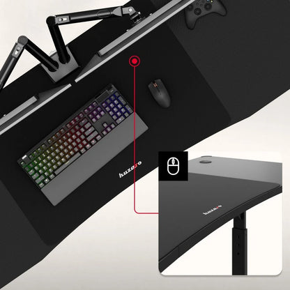 Huzaro Hero 4.6 Crni Podesivi Gaming sto 160x60 cm