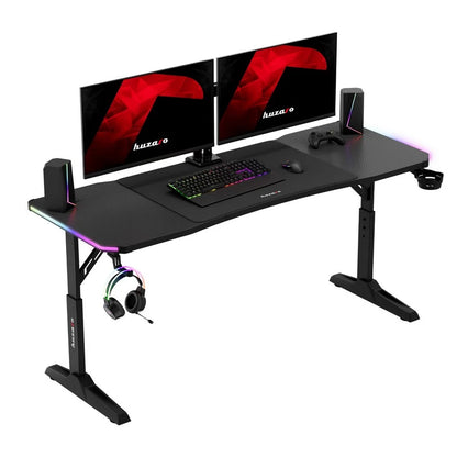 Huzaro Hero 4.6 Crni RGB Podesivi Gaming sto 160x60 cm