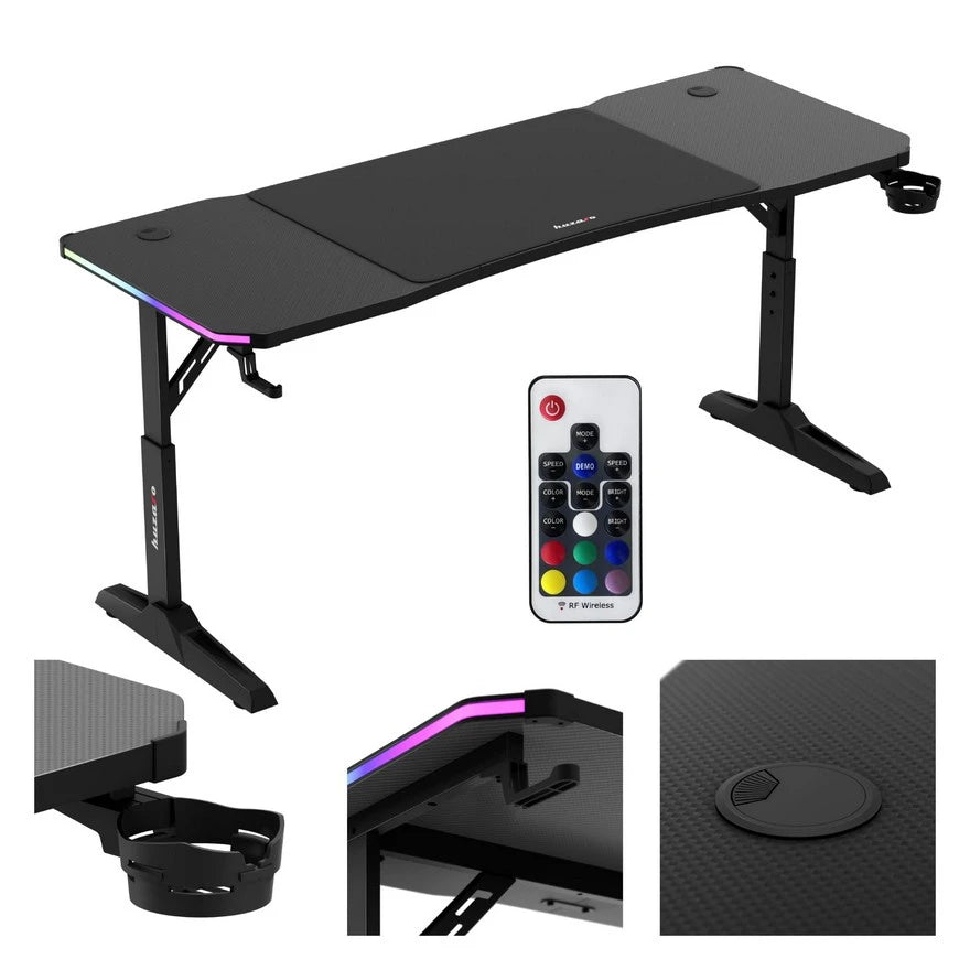 Huzaro Hero 4.6 Crni RGB Podesivi Gaming sto 160x60 cm