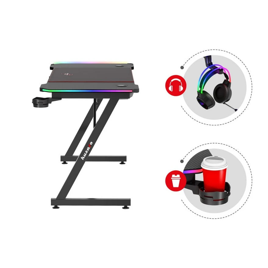 Huzaro Hero 4.8 Crni RGB Gaming sto 160x60 cm