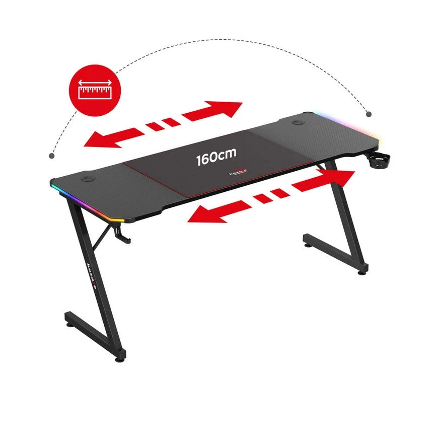 Huzaro Hero 4.8 Crni RGB Gaming sto 160x60 cm