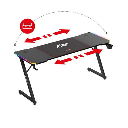 Huzaro Hero 4.8 Crni RGB Gaming sto 160x60 cm