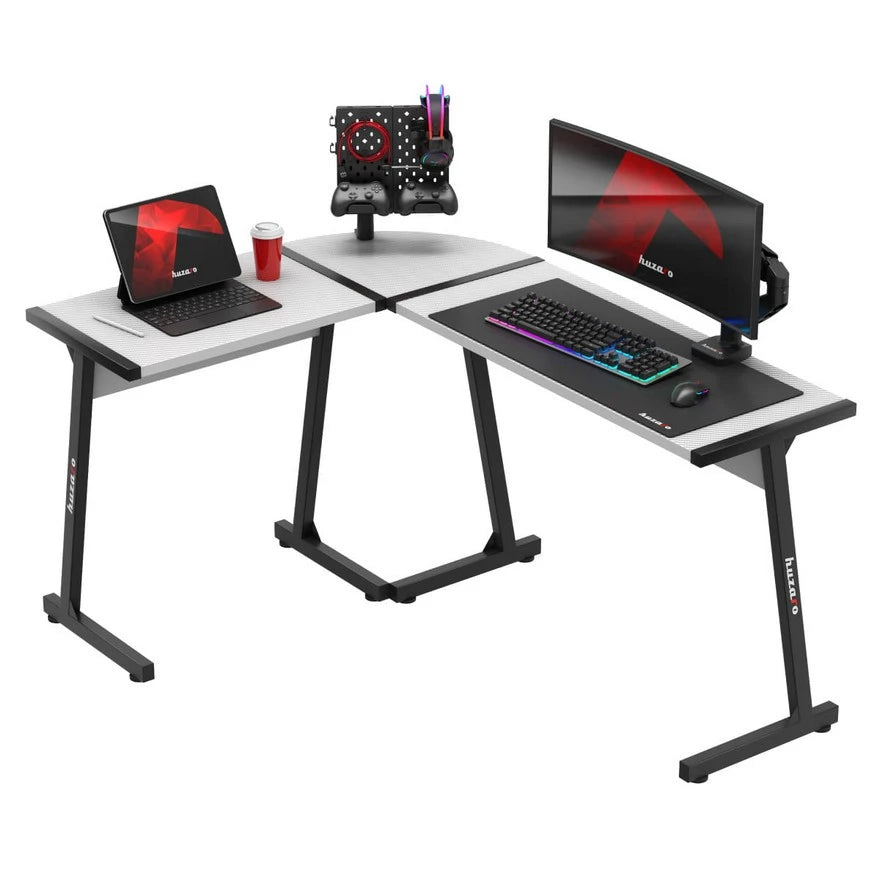 Huzaro Hero 6 Beli Ugaoni Gaming sto 147x112 cm