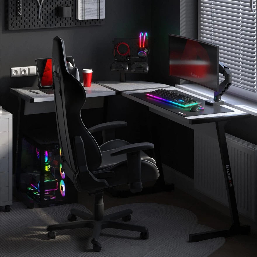 Huzaro Hero 6 Beli Ugaoni Gaming sto 147x112 cm