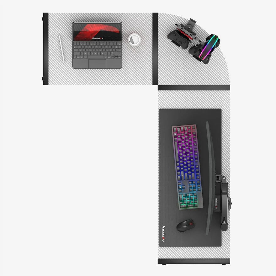Huzaro Hero 6 Beli Ugaoni Gaming sto 147x112 cm