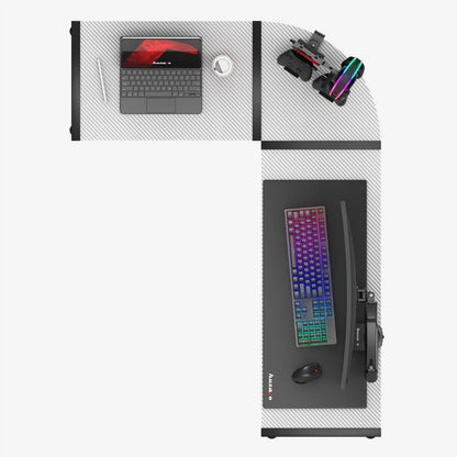 Huzaro Hero 6 Beli Ugaoni Gaming sto 147x112 cm