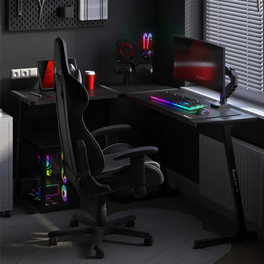 Huzaro Hero 6 Crni Ugaoni Gaming sto 147x112 cm