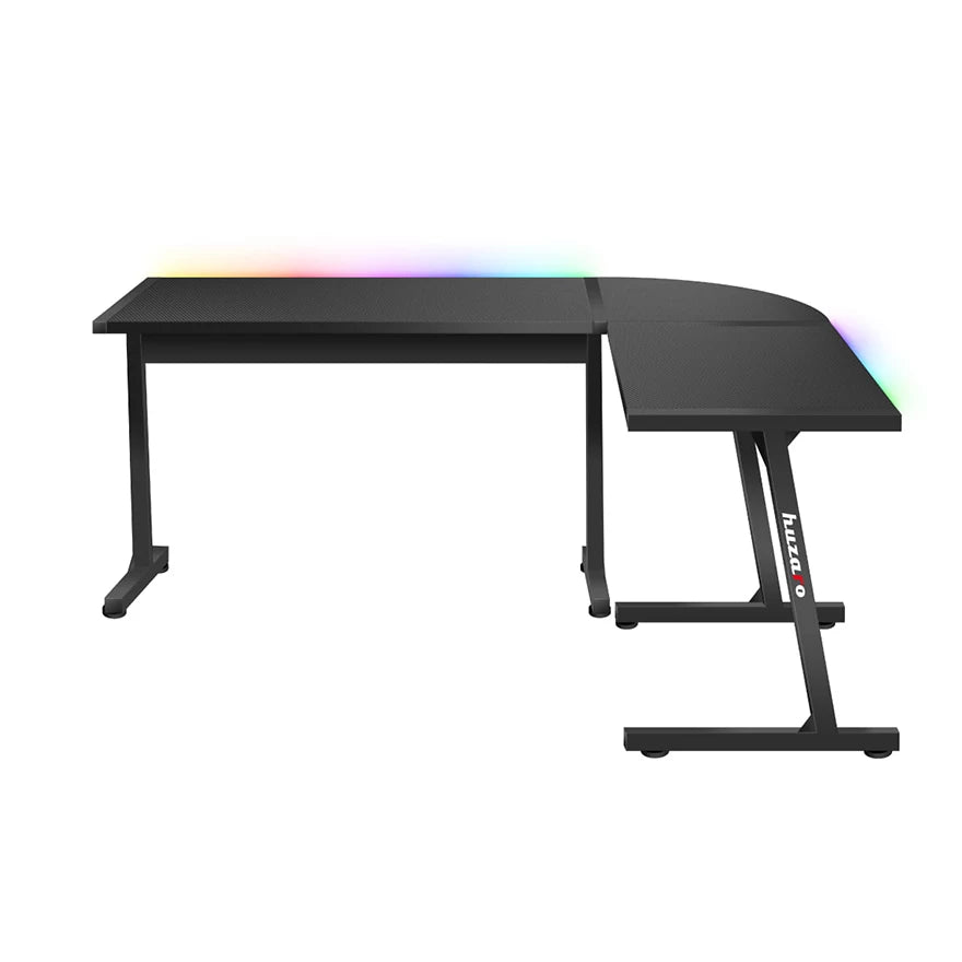 Huzaro Hero 6.0 Crni RGB Ugaoni Gaming sto 147x112 cm