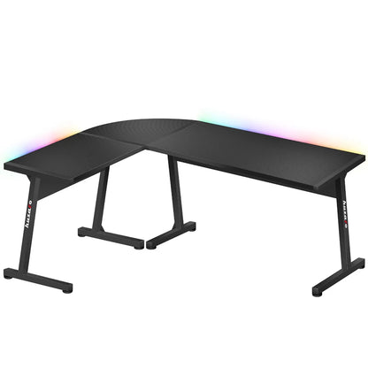 Huzaro Hero 6.0 Crni RGB Ugaoni Gaming sto 147x112 cm
