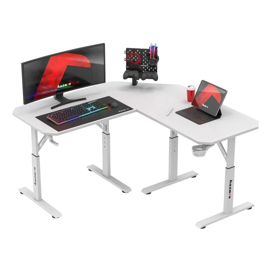 Huzaro Hero 7.3 Beli Podesivi Gaming sto 140x60 cm