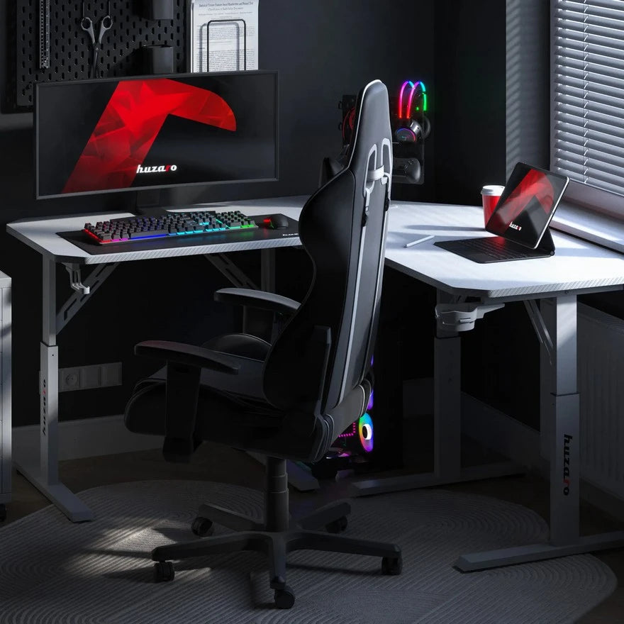 Huzaro Hero 7.3 Beli Podesivi Gaming sto 140x60 cm