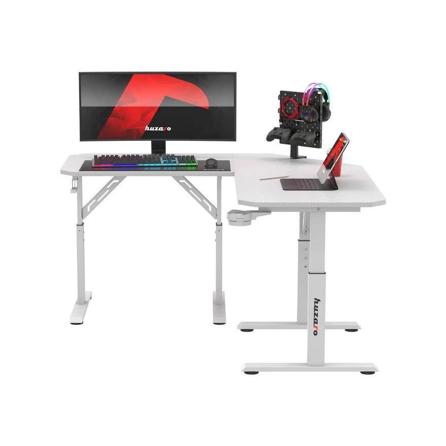 Huzaro Hero 7.3 Beli Podesivi Gaming sto 140x60 cm