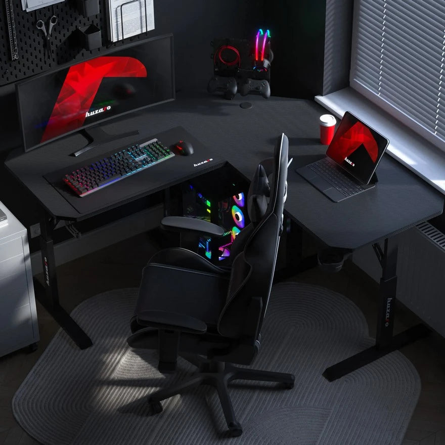 Huzaro Hero 7.3 Crni Podesivi Gaming sto 140x60 cm