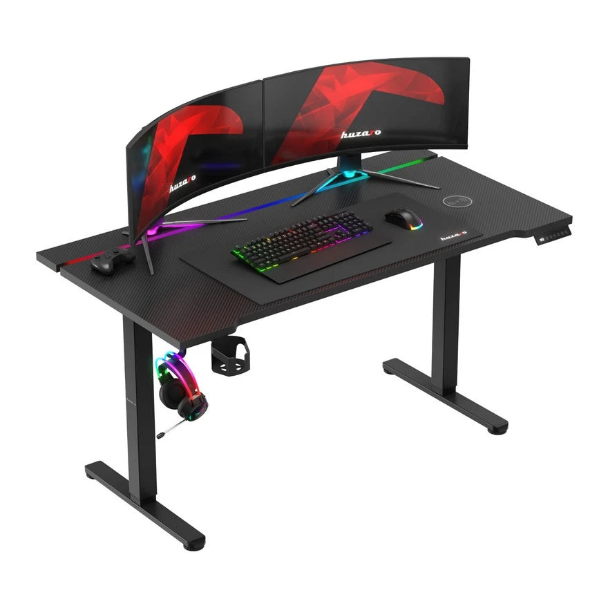 Huzaro Hero 8.7 Crni RGB Električni podesivi sto 140x70cm