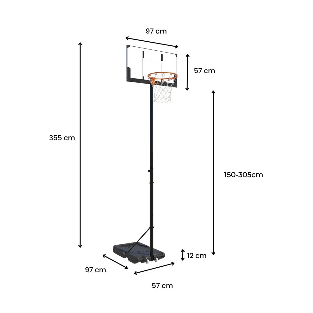 Koš sa podesivom visinom od 150cm do 305cm