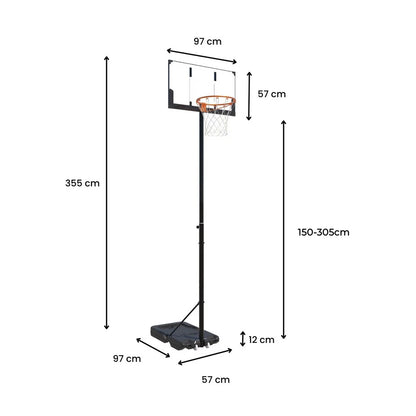 Koš sa podesivom visinom od 150cm do 305cm
