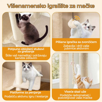 Dvorac grebalica i penjalica za mačke 205 cm