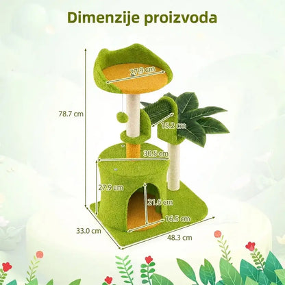 Panama kućica i grebalica za mačke 79 cm