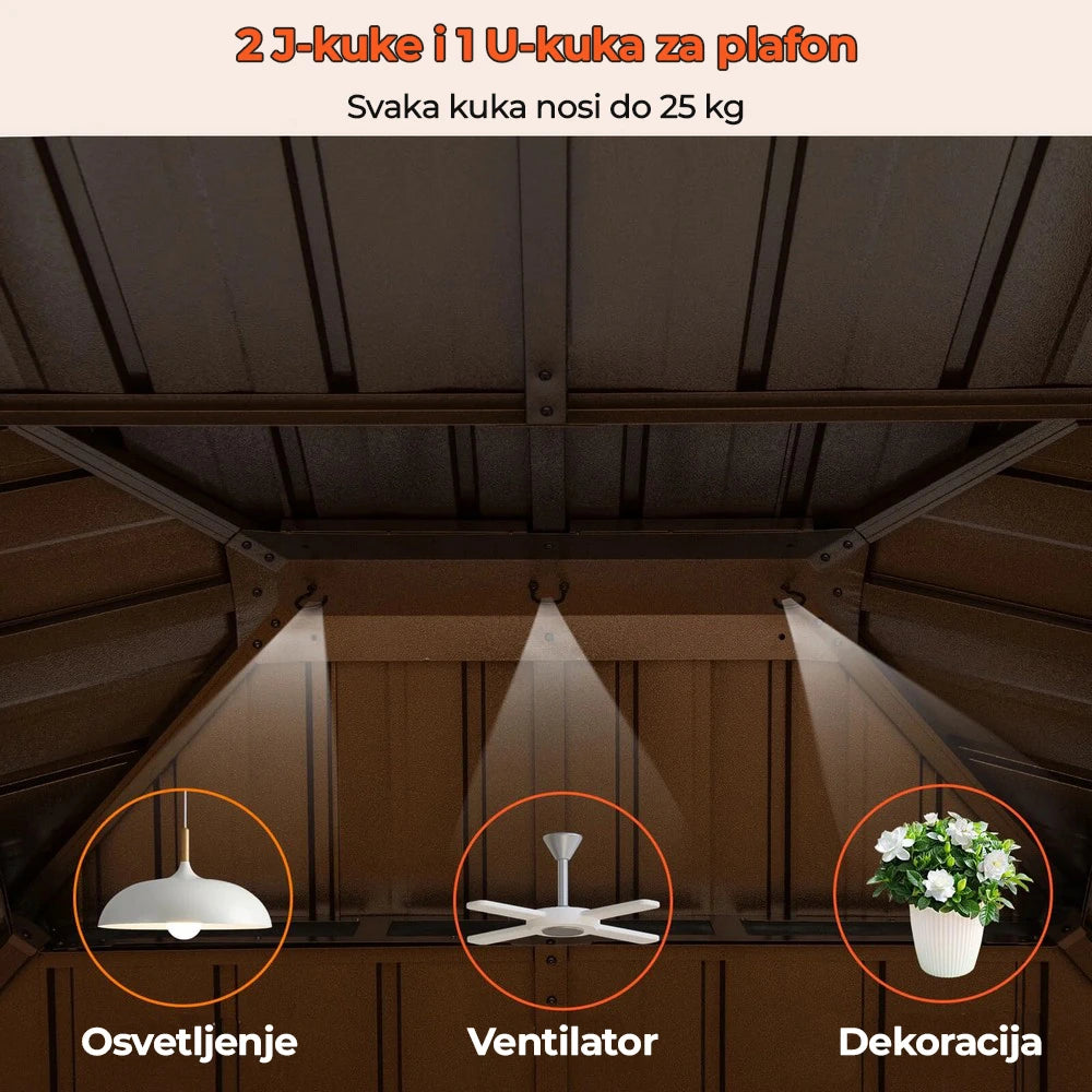 Metalni Paviljon LUX sa Zavesom 354x294cm