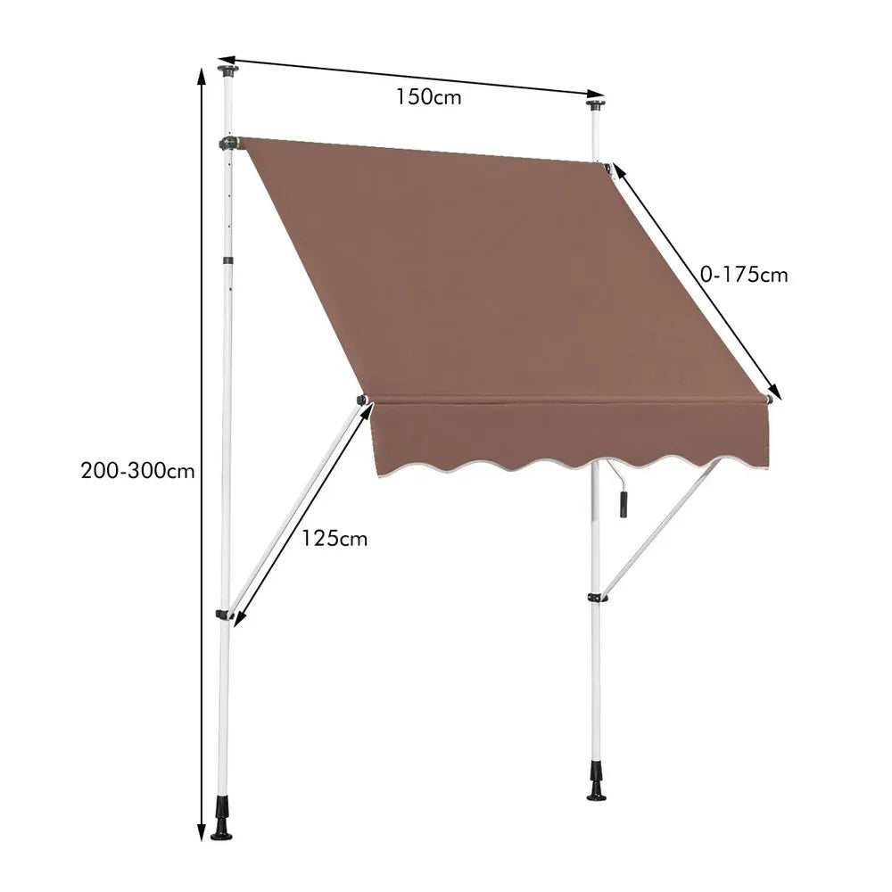 Balkonska tenda 150 x 120 cm Braon