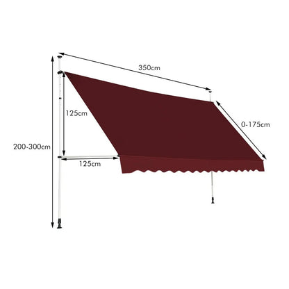 Balkonska tenda 350 x 120 cm Bordo