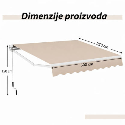 Bež tenda 300x250 cm