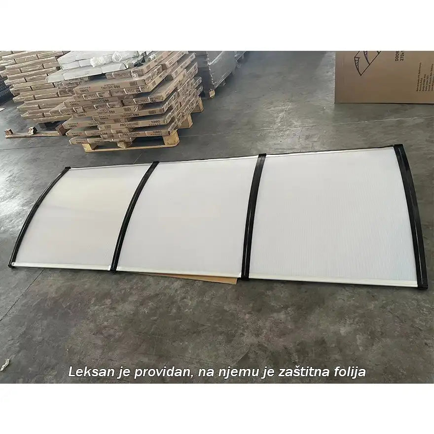 PVC nadstrešnica 270 × 100 cm – Providni leksan