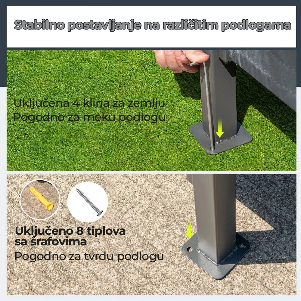 Barski set za terasu sa roštilj paviljonom – 245 × 245 cm