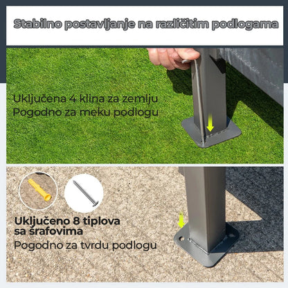 Barski set za terasu sa roštilj paviljonom – 245 × 245 cm