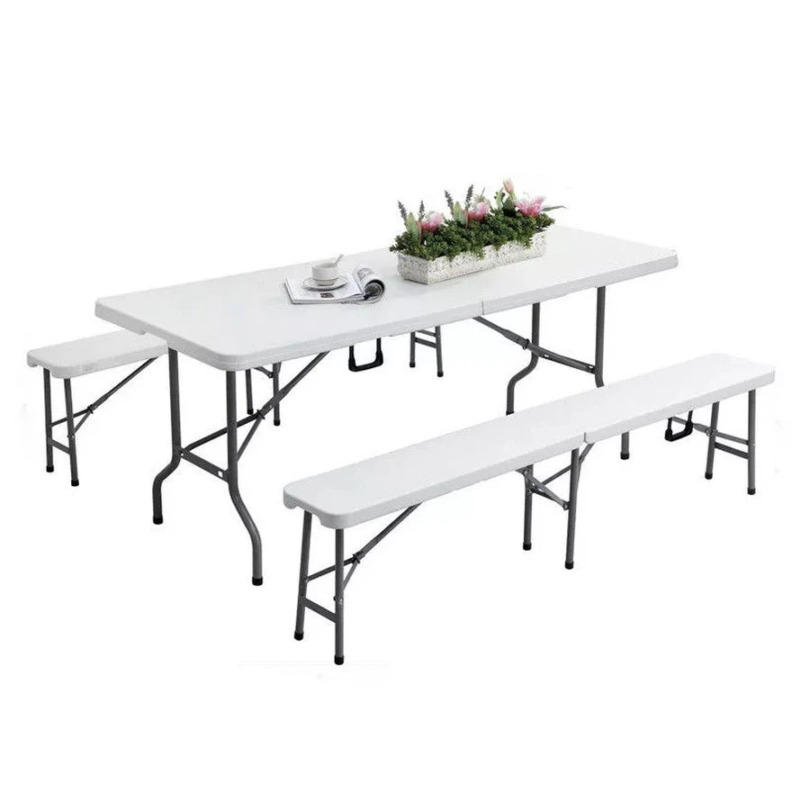 Prenosivi pivski sto sa klupama 181x70cm